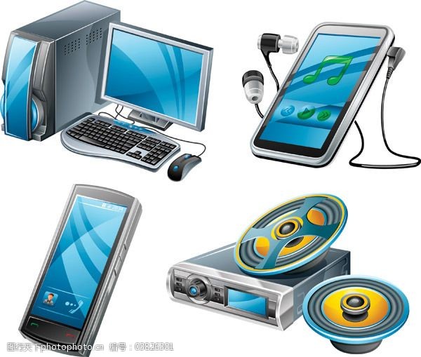 數碼產品矢量素材圖片解析與應用
